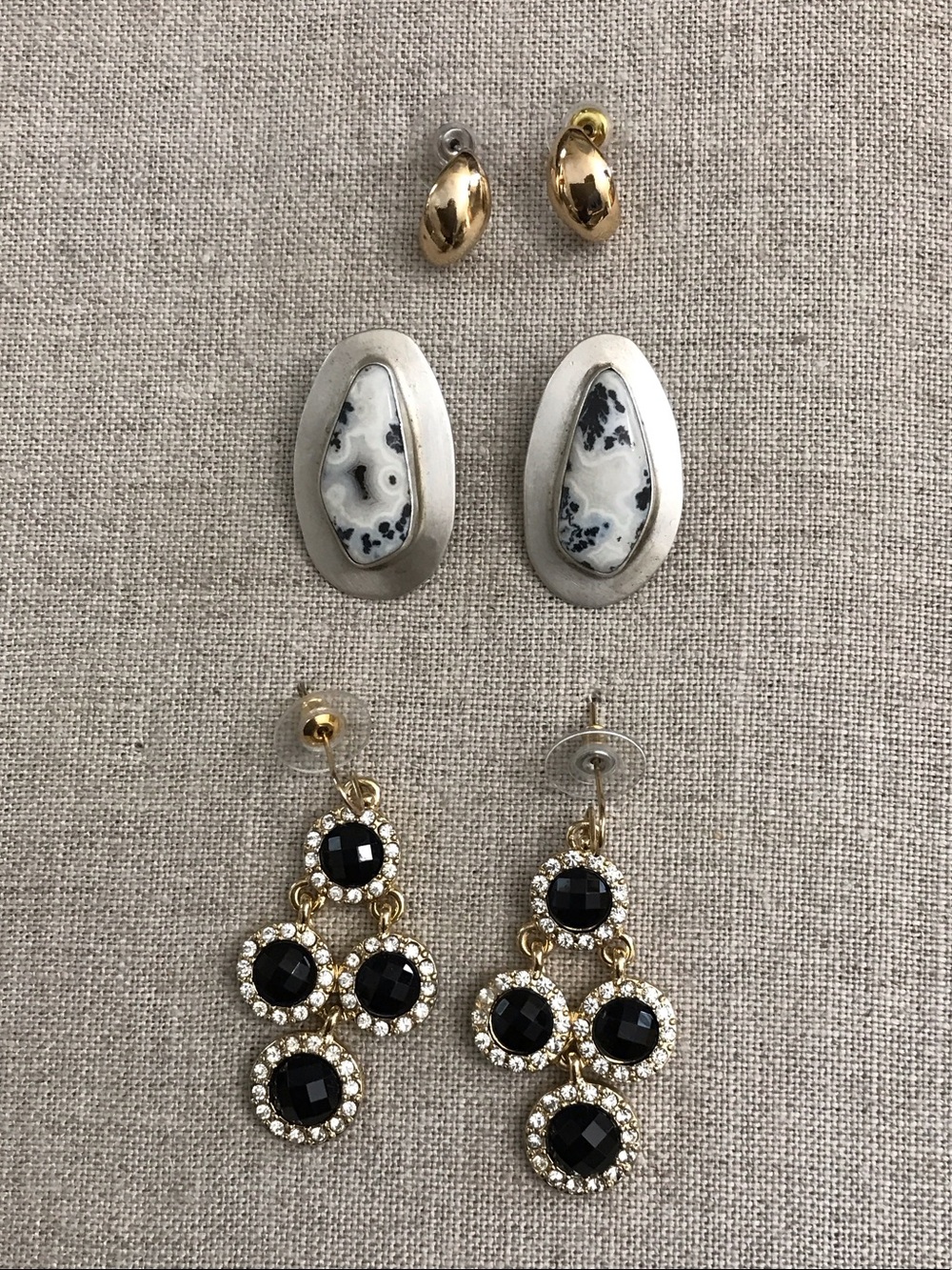 3 pr Earrings, 1 Sterling